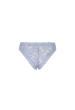 Light blue lace panties with a scalloped edge, displayed flat against a solid white background.