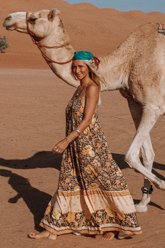 Hibiscus Lane Strappy Maxi Dress